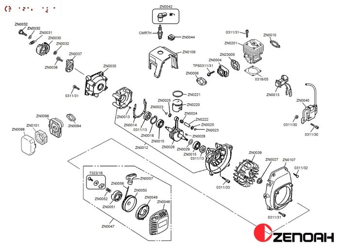 Bouwtekening Zenoah G290
