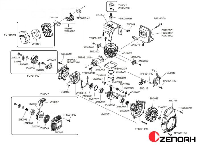Bouwtekening Zenoah G320