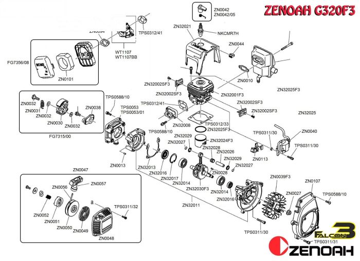 Bouwtekening Zenoah G320F3 Falcon3