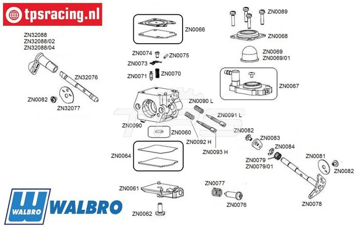 Bouwtekening Walbro Carburateurs