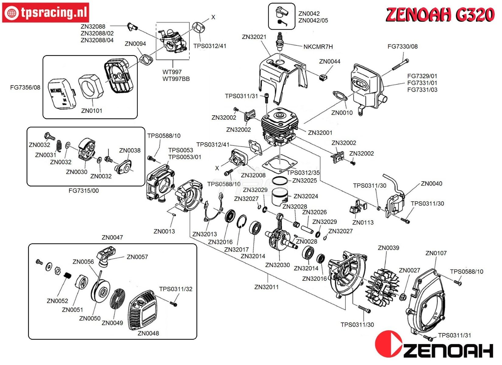 zenaoページ Zenoah G320 Bouwtekening? Zenoah RC Motor Specialist: TPS Racing!