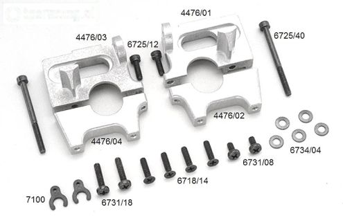 FG4476 Alu-Differentieel houder 2WD deelbaar, Set