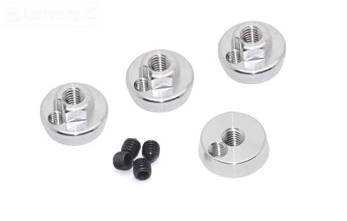 FG6114 Aluminium wielmoer met borging, 4 st.