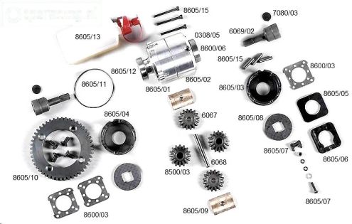 FG8605 Alu-Differentieel 2WD FG Powerlock, Set.