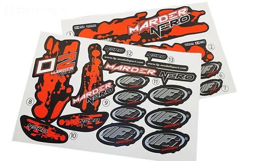 FG6158 Stickers Marder Nero Buggy Rood, Set