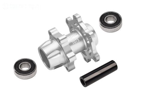 MX006-S PROMOTO Alu wiel as voor zilver, set