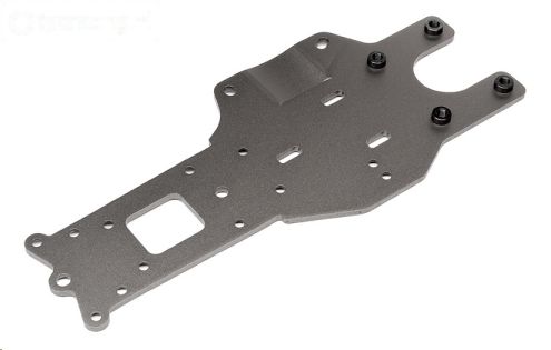 HPI102169 Chassis plaat achter onder Gun-Metal, 1 st.
