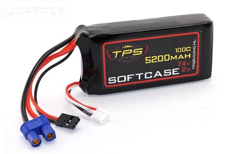 TPS5200SC LiPo accu Softcase 5200 mAh 7,4 Volt-100C, 1 st.