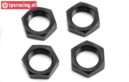 LOS252051 LOSI Aluminium wielmoer 24 mm zwart, 4 st.