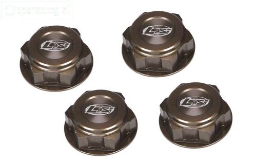 LOSB3228 LOSI alu-Wielmoer dicht zwart 25 mm, 4 st.