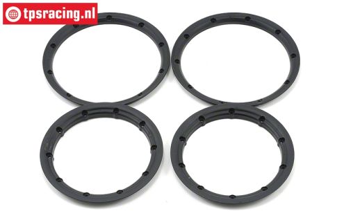 LOSB7028 Beadlock Zwart Ø120 mm, 4 st.