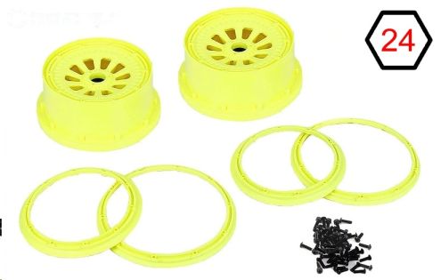 LOSB7035 Velgen Neon-Geel Ø120-B60 mm, Set