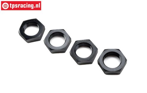 LOS-3677 LOSI 5IVE-T Alu-Wielmoer zwart 25 mm, 4 st.
