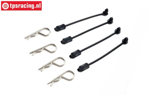 LOS-3638 LOSI 5IVE-T 3.0 body clips & rubber, 4 st.