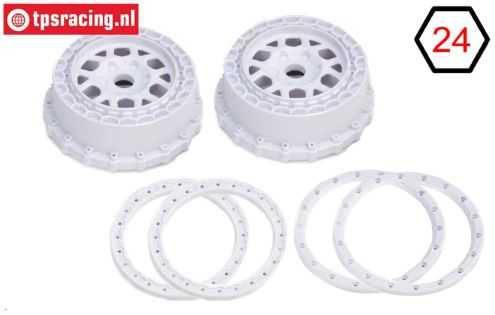 PRO287804 LOSI 5IVE-T 3.0 velgen wit, set