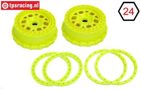 PRO287802 LOSI 5IVE-T 3.0 velgen geel, set