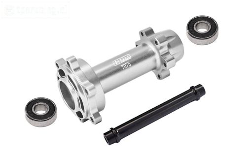 MX007-S PROMOTO Alu wiel as achter Zilver, set