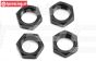LOS252051 LOSI Aluminium wielmoer 24 mm zwart, 4 st.
