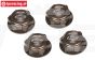 LOSB3228 LOSI alu-Wielmoer dicht zwart 25 mm, 4 st.