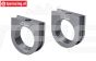 5T338/BI-GM Alu-lager inserts midden diff. Gun-Metal, 2 st.