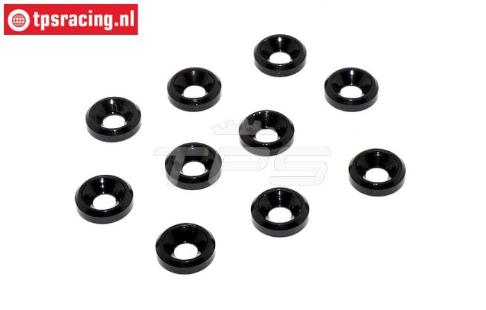 TPS1233/02 Alu verzonken ring Ø3 mm Zwart, 10 st.