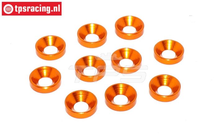 TPS1234/04 Alu verzonken ring Ø4 mm Oranje, 10 st.