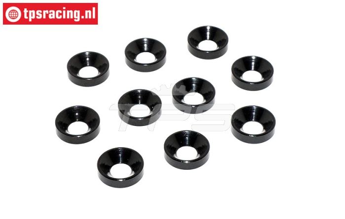TPS1234/02 Alu verzonken ring Ø4 mm Zwart, 10 st.