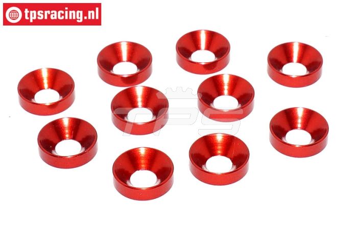 TPS1235/01 Alu verzonken ring Ø5 mm Rood, 10 st.
