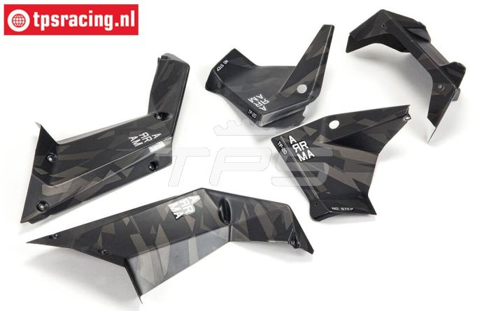 ARA411018 ARRMA Fireteam ZIJ Kap Zwart Camo, set
