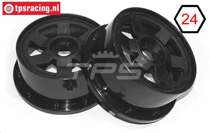 TPS5026/60B Nylon Velg 6-Sp. Zwart Ø120-B60 mm, 2 st., 2 st.