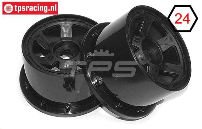 TPS5028/80B Nylon Velg 6-Spaaks Ø120-B80 mm Zwart, 2 st.