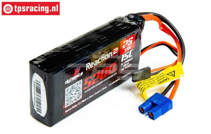 DYNB52213 2S LiPo accu Reaction 5200 mAh, 1 st.