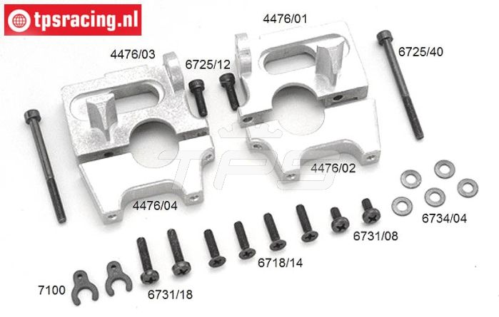FG4476 Alu-Differentieel houder 2WD deelbaar, Set