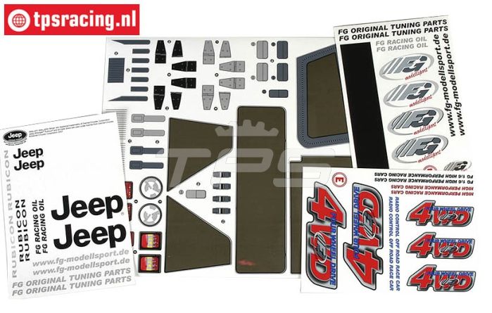 FG46155 Stickers Jeep 4WD, Set