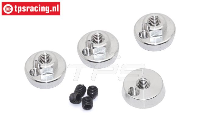 FG6114 Aluminium wielmoer met borging, 4 st.