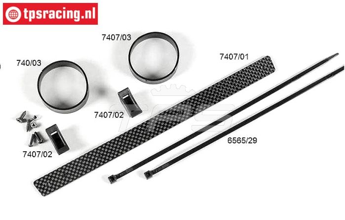 FG7407 Koolstof uitlaat houder zijkant Ø50 mm, Set