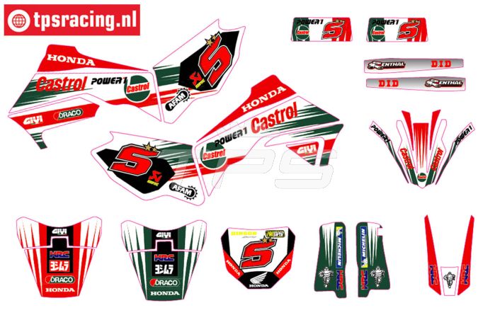 CS0980/66 PROMOTO stickers Honda Castrol Power, Set