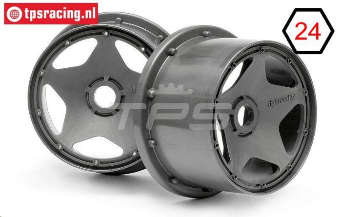 HPI3227 Velgen Gun-Metal Ø120-B75 mm, 2 st.