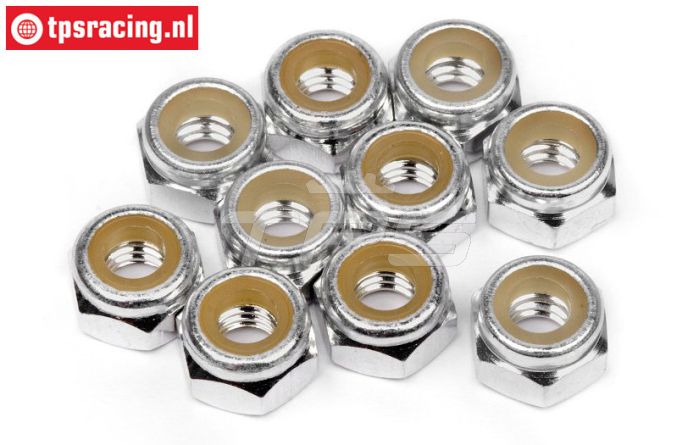 HPIZ866 Aluminium borgmoer M4 Zilver, 10 St.