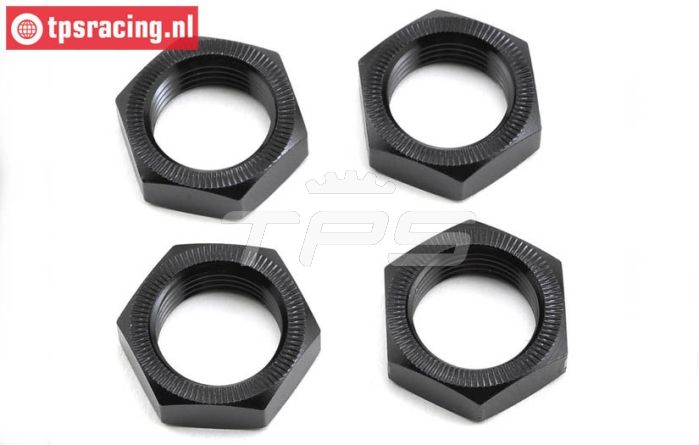 LOS252051 LOSI Aluminium wielmoer 24 mm zwart, 4 st.