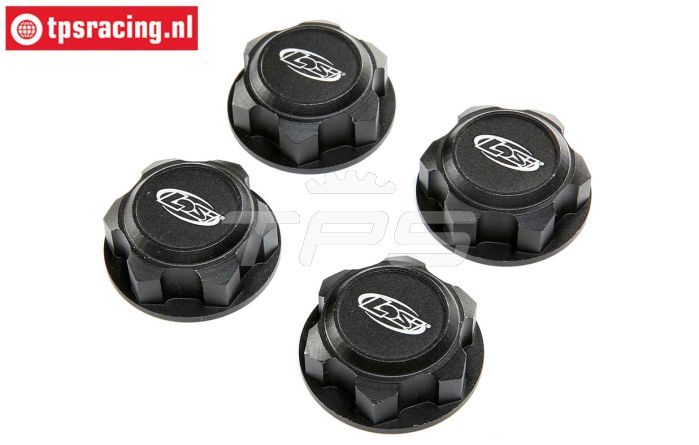 LOS352009 LOSI alu-Wielmoer dicht zwart 24 mm, 4 st.