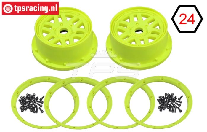 LOS45024 Velgen Neon geel Ø120-B70 mm, set