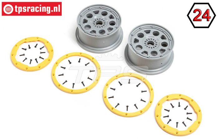 LOS45036 Velgen Grijs/Geel Ø120-B70 mm, Set