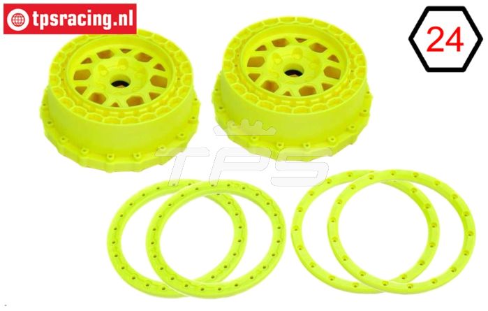 PRO287802 LOSI 5IVE-TE 3.0 velgen geel, set