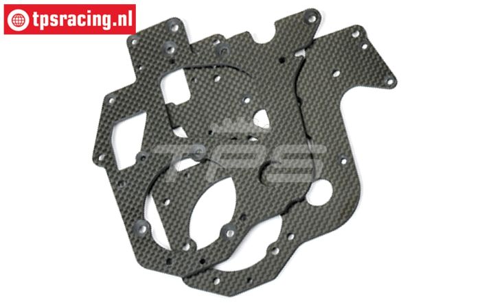 LOS361000 PROMOTO Koolstof chassisplaten, set
