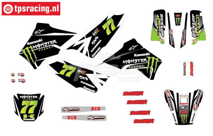 CS0980/50 PROMOTO stickers Kawasaki Noir, set
