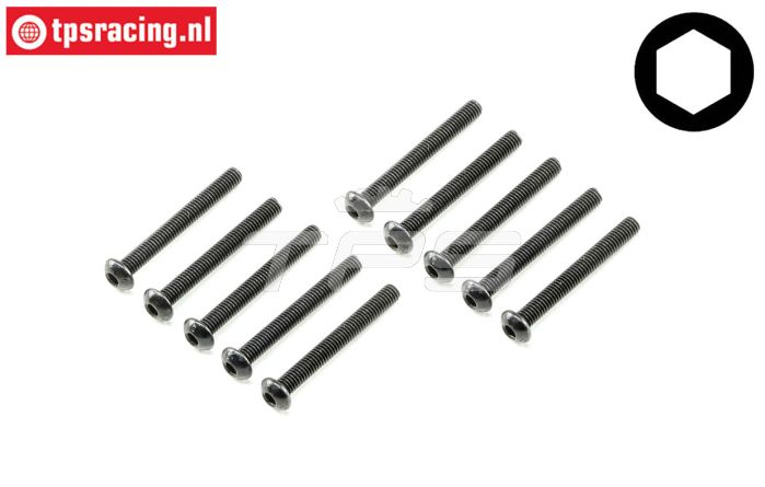 TLR235024 TLR Inbus Bolkop M3-L25 mm, 10 st.