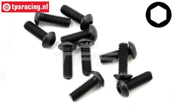 TLR255007 TLR Inbus Bolkop M4 x L12 mm, 10 st.