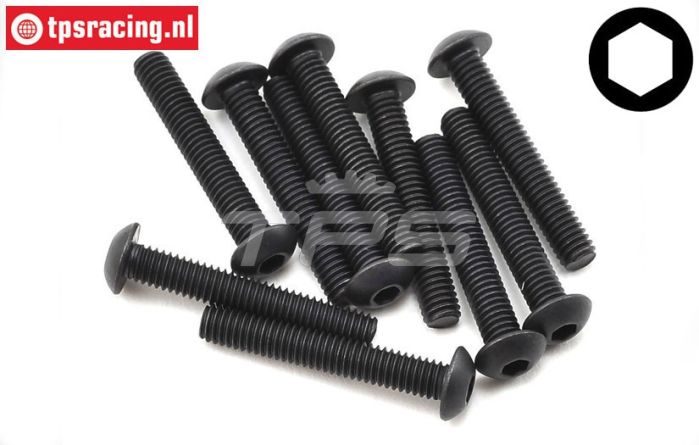 TLR255010 TLR Inbus Bolkop M4-L25 mm, 10 st.