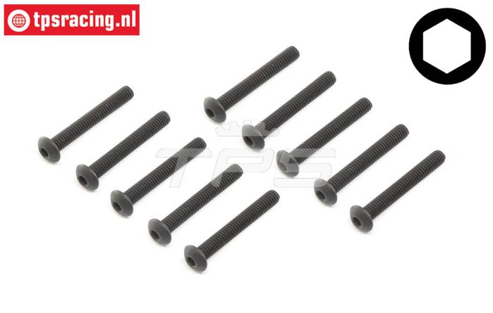 TLR5913 TLR Inbus bolkop M2,5-L12 mm, 10 st.